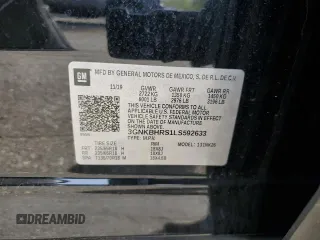 2020 Chevrolet Blazer LT with VIN 3GNKBHRS1LS592633, listed as a Copart auction lot 53729615 with 77,694 mi miles and Salvage title. Bid and sale history available at DreamBid. Image 13.