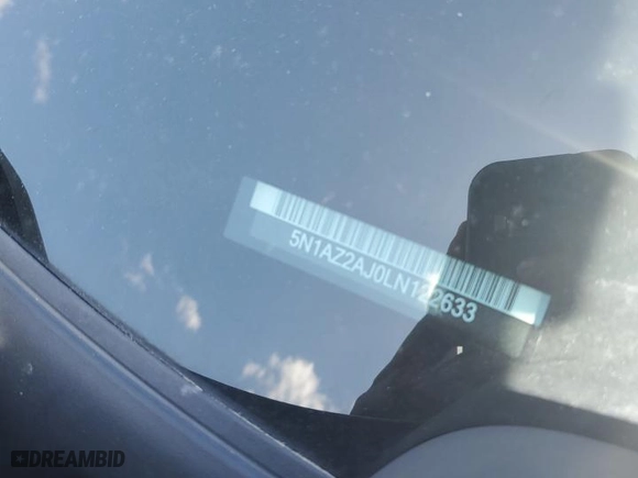 2020 Nissan Murano S with VIN 5N1AZ2AJ0LN122633, listed as a Copart auction lot 53847864 with 62,707 mi miles and Salvage Title. Bid and sale history available at carsss.com. Image 12.