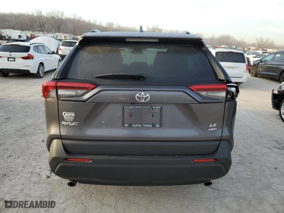 2019 Toyota RAV4 LE with VIN 2T3G1RFV2KC018647, listed as a Copart auction lot 48591045 with 43,887 mi miles and Salvage Title. Bid and sale history available at carsss.com. Image 6.