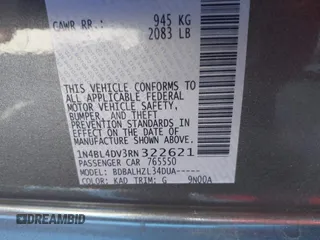2024 Nissan Altima SV with VIN 1N4BL4DV3RN322621, listed as a IAAI auction lot 40843918 with 19,242 mi miles and . Bid and sale history available at DreamBid. Image 9.