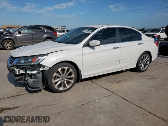 2013 Honda Accord Sport with VIN 1HGCR2F57DA045164, listed as a Copart auction lot 55986915 with 92,937 mi miles and Salvage Title. Bid and sale history available at DreamBid. Image 1.