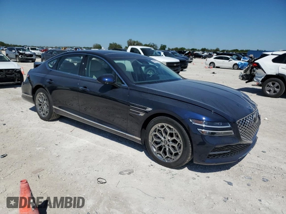 2024 Genesis G80 2.5T z VIN KMTGB4SC6RU227336, wystawiony jako Copart lot #48473755 z przebiegiem 8479 mil mil oraz Szkoda całkowita • Salvage title. Historia ofert i sprzedaży dostępna na DreamBid. Obrazek 4.