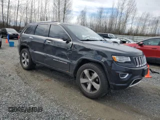 2015 Jeep Grand Cherokee Overland with VIN 1C4RJFCT2FC944001, listed as a Copart auction lot 50500105 with 96,778 mi miles and Salvage Title. Bid and sale history available at carsss.com. Image 4.