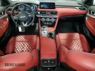 2022 Genesis G70 Launch Edition with VIN KMTG14TE6NU082327, listed as a Copart auction lot 83099774 with 33,479 mi miles and Salvage Title. Bid and sale history available at DreamBid. Image 8.
