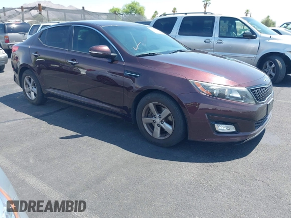 2014 Kia Optima LX with VIN 5XXGM4A77EG303496, listed as a IAAI auction lot 42572421 with 117,151 mi miles and . Bid and sale history available at DreamBid. Image 1.