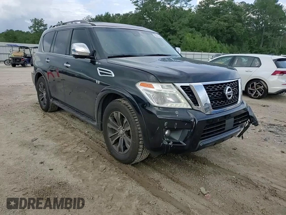 2017 Nissan Armada Platinum with VIN JN8AY2NF9H9302856, listed as a Copart auction lot 60226345 with 116,336 mi miles and Salvage title. Bid and sale history available at DreamBid. Image 14.