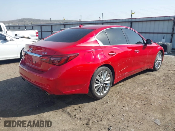 2021 Infiniti Q50 Luxe with VIN JN1EV7BR3MM750909, listed as a IAAI auction lot 41791956 with 42,843 mi miles and . Bid and sale history available at carsss.com. Image 4.