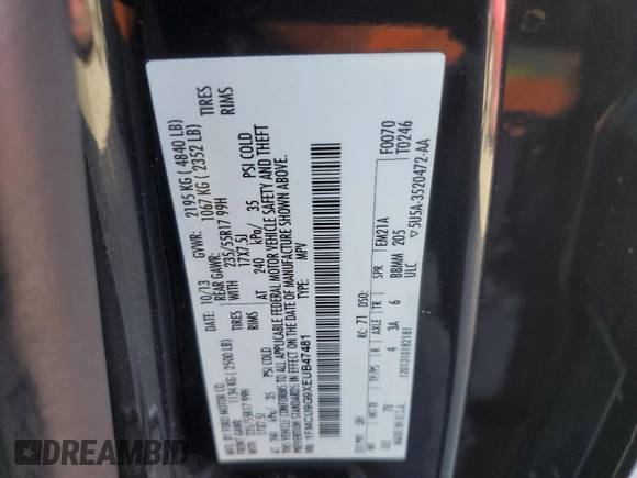 2014 Ford Escape SE z VIN 1FMCU9G9XEUB47481, wystawiony jako Copart lot #57571105 z przebiegiem 153 943 mil mil oraz Czysty tytuł • Clean title. Historia ofert i sprzedaży dostępna na DreamBid. Obrazek 13.