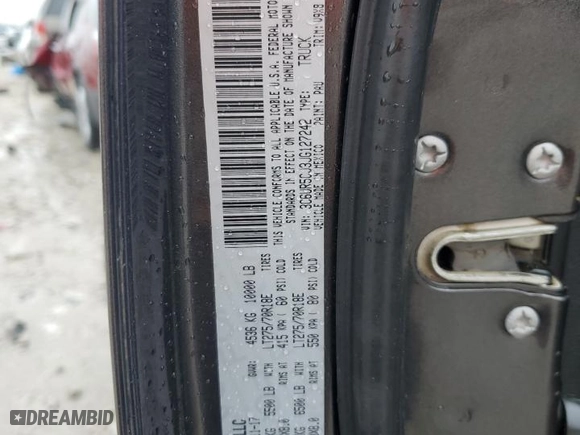2018 Ram 2500 Tradesman with VIN 3C6UR5CJ3JG127242, listed as a Copart auction lot 44958795 with 62,524 mi miles and Salvage Title. Bid and sale history available at carsss.com. Image 13.