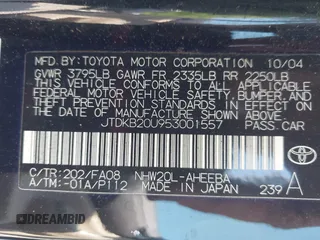 2005 Toyota Prius z VIN JTDKB20U953001557, wystawiony jako IAAI lot #42409183 z przebiegiem 179 292 mil mil oraz . Historia ofert i sprzedaży dostępna na DreamBid. Obrazek 9.