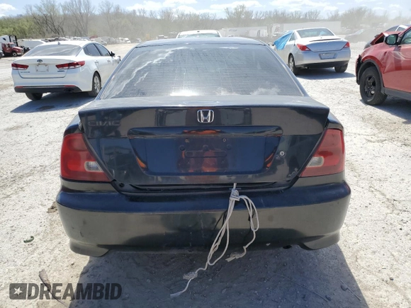 2001 Honda Civic EX with VIN 1HGEM22921L042589, listed as a Copart auction lot 52429515 with 204,141 mi miles and Salvage Title. Bid and sale history available at carsss.com. Image 6.