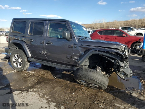 2020 Jeep Wrangler Unlimited Sahara with VIN 1C4HJXEM6LW248758, listed as a Copart auction lot 46671845 with 40,928 mi miles and Salvage Title. Bid and sale history available at carsss.com. Image 4.
