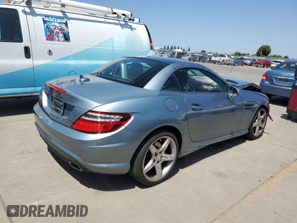 2014 Mercedes-Benz SLK 250 with VIN WDDPK4HA4EF088283, listed as a Copart auction lot 55073085 with 42,565 mi miles and Salvage title. Bid and sale history available at DreamBid. Image 3.