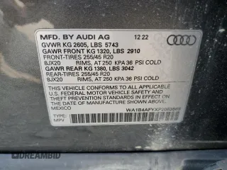 2023 Audi SQ5 Premium Plus with VIN WA1B4AFYXP2083588, listed as a Copart auction lot 63688874 with 16,405 mi miles and Salvage Title. Bid and sale history available at carsss.com. Image 13.