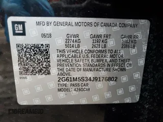 2018 Cadillac XTS Luxury with VIN 2G61M5S34J9176802, listed as a Copart auction lot 84837364 with Not provided miles and Non repairable. Bid and sale history available at DreamBid. Image 13.