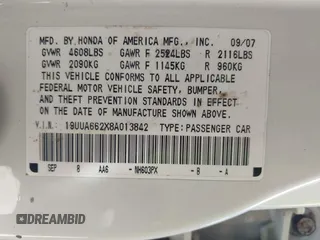 2008 Acura TL with VIN 19UUA662X8A013842, listed as a IAAI auction lot 41819644 with 157,575 mi miles. Bid and sale history available at carsss.com. Image 9.