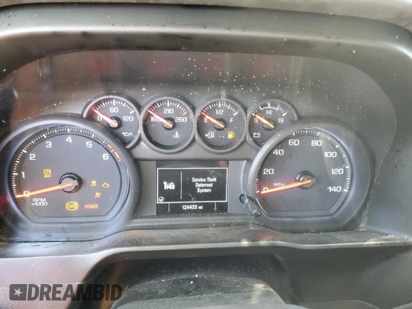 2020 Chevrolet Silverado 1500 Custom with VIN 3GCPWBEF1LG309594, listed as a Copart auction lot 47881835 with 124,433 mi miles and Salvage Title. Bid and sale history available at carsss.com. Image 9.