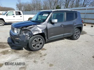 2017 Jeep Renegade Limited z VIN ZACCJBDB0HPF01221, wystawiony jako Copart lot #49653475 z przebiegiem 144 373 mil mil oraz Szkoda całkowita • Salvage title. Historia ofert i sprzedaży dostępna na DreamBid. Obrazek 1.