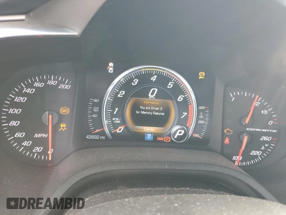 2016 Chevrolet Corvette Z51 3LT with VIN 1G1YM2D72G5115814, listed as a Copart auction lot 89352015 with 43,692 mi miles and Salvage title. Bid and sale history available at DreamBid. Image 9.