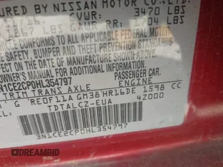 2017 Nissan Note SV with VIN 3N1CE2CP0HL354797, listed as a IAAI auction lot 42080794 with 74,878 mi miles and . Bid and sale history available at DreamBid. Image 9.