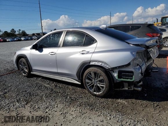 2024 Subaru WRX with VIN JF1VBAB6XR9803582, listed as a Copart auction lot 43557785 with 4,938 mi miles and Salvage Title. Bid and sale history available at carsss.com. Image 2.