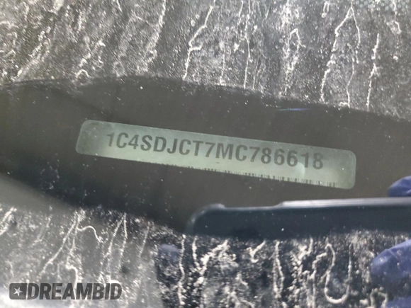 2021 Dodge Durango R/T с VIN 1C4SDJCT7MC786618, выставлен на аукционе Copart как лот 55203945 с пробегом Не указан миль и Списание • Salvage title. История ставок и продаж доступна на DreamBid. Изображение 13.