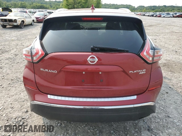 2016 Nissan Murano Platinum z VIN 5N1AZ2MH3GN161604, wystawiony jako Copart lot #58447825 z przebiegiem 66 472 mil mil oraz Szkoda całkowita • Salvage title. Historia ofert i sprzedaży dostępna na DreamBid. Obrazek 6.