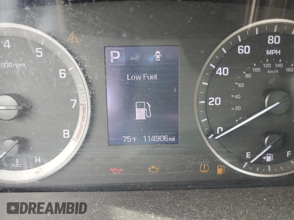 2016 Hyundai Sonata SE with VIN 5NPE24AF8GH407121, listed as a Copart auction lot 55057895 with 114,906 mi miles and Salvage Title. Bid and sale history available at carsss.com. Image 9.