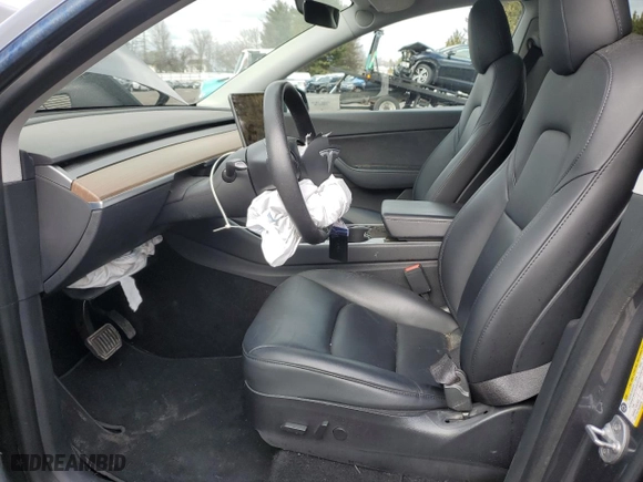2020 Tesla Model Y Long Range with VIN 5YJYGDEE0LF045441, listed as a Copart auction lot 47752985 with NaN miles and Salvage Title. Bid and sale history available at carsss.com. Image 7.