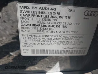 2018 Audi Q5 Premium Plus with VIN WA1BNAFY2J2248778, listed as a IAAI auction lot 42055696 with 100,679 mi miles. Bid and sale history available at carsss.com. Image 9.