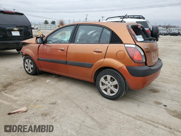 2009 Kia Rio LX with VIN KNADE243196548504, listed as a Copart auction lot 44073375 with 0 mi miles and Salvage Title. Bid and sale history available at carsss.com. Image 2.