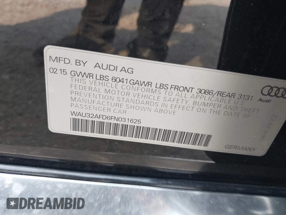 2015 Audi A8 4.0T z VIN WAU32AFD6FN031625, wystawiony jako IAAI lot #42498415 z przebiegiem 95 130 mil mil oraz . Historia ofert i sprzedaży dostępna na DreamBid. Obrazek 9.