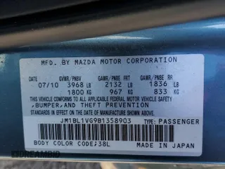 2011 Mazda 3 i Touring with VIN JM1BL1VG9B1358903, listed as a Copart auction lot 66709815 with 72,353 mi miles and Clean title. Bid and sale history available at DreamBid. Image 12.