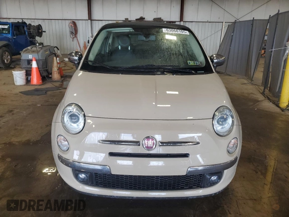 2012 FIAT 500 Lounge with VIN 3C3CFFER4CT382843, listed as a Copart auction lot 63060105 with 94,660 mi miles and Salvage title. Bid and sale history available at DreamBid. Image 5.