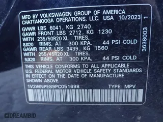 2023 Volkswagen ID.4 Pro S with VIN 1V2WNPE89PC051698, listed as a IAAI auction lot 41264645 with 44,318 mi miles. Bid and sale history available at carsss.com. Image 9.
