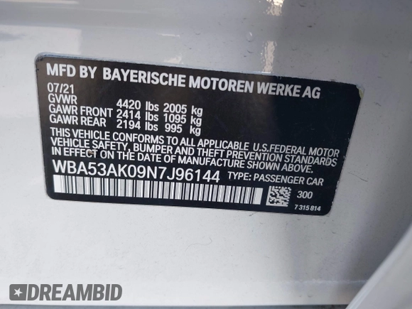 2022 BMW 2 Series 228i with VIN WBA53AK09N7J96144, listed as a IAAI auction lot 40744849 with 41,932 mi miles. Bid and sale history available at carsss.com. Image 9.