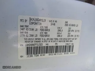 2007 Dodge Durango SLT with VIN 1D8HD48N87F512323, listed as a IAAI auction lot 41537018 with 273,239 mi miles. Bid and sale history available at carsss.com. Image 9.