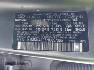 2022 Hyundai Ioniq 5 SEL with VIN KM8KN4AE5NU057365, listed as a IAAI auction lot 42460198 with 36,376 mi miles and . Bid and sale history available at DreamBid. Image 9.