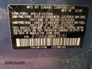 2021 Subaru Forester Limited с VIN JF2SKAUC4MH478282, выставлен на аукционе Copart как лот 58697475 с пробегом 135 997 миль миль и Списание • Salvage title. История ставок и продаж доступна на DreamBid. Изображение 13.