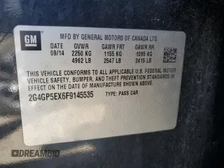 2015 Buick Regal Premium I with VIN 2G4GP5EX6F9145535, listed as a Copart auction lot 62234985 with 82,680 mi miles and Salvage title. Bid and sale history available at DreamBid. Image 12.