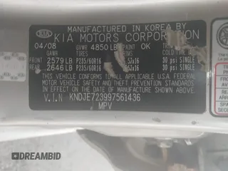 2009 Kia Sportage LX with VIN KNDJE723997561436, listed as a IAAI auction lot 41440459 with 183,476 mi miles. Bid and sale history available at carsss.com. Image 9.