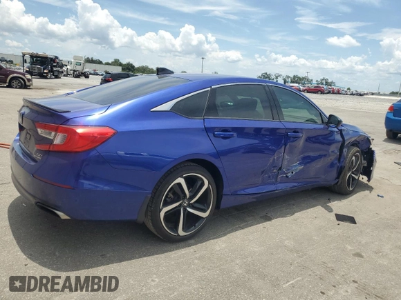 2021 Honda Accord Sport with VIN 1HGCV2F30MA023761, listed as a Copart auction lot 60331485 with 45,242 mi miles and Salvage title. Bid and sale history available at DreamBid. Image 3.