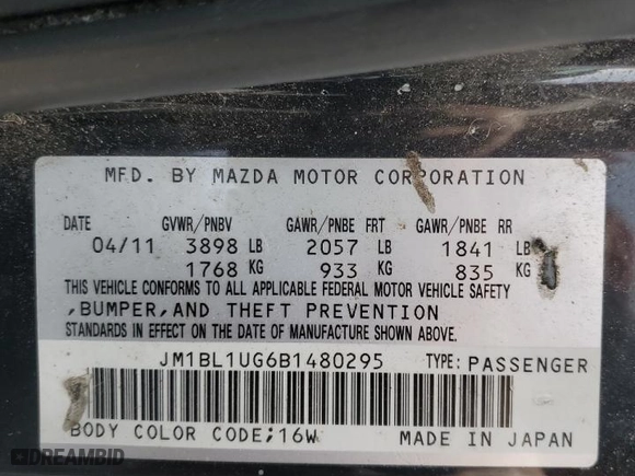 2011 Mazda Mazda3 i Sport with VIN JM1BL1UG6B1480295, listed as a Copart auction lot 51449945 with NaN miles and Salvage Title. Bid and sale history available at carsss.com. Image 13.