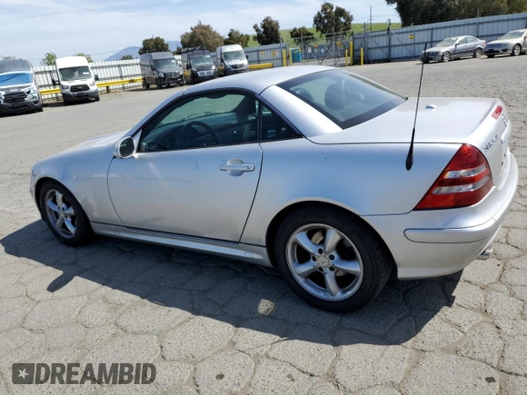 2001 Mercedes-Benz SLK-Class with VIN WDBKK65F61F225362, listed as a Copart auction lot 53525495 with 119,349 mi miles and Salvage Title. Bid and sale history available at carsss.com. Image 2.