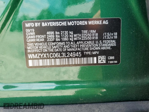 2020 MINI Countryman Cooper S with VIN WMZYX1C06L3L24945, listed as a Copart auction lot 61231204 with Not Provided miles and Salvage Title. Bid and sale history available at carsss.com. Image 15.