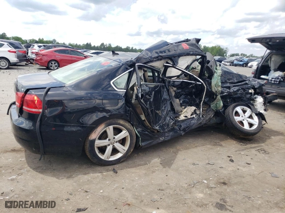 2013 Volkswagen Passat SE with VIN 1VWBP7A32DC023593, listed as a Copart auction lot 56990144 with 0 mi miles and Salvage Title. Bid and sale history available at carsss.com. Image 3.