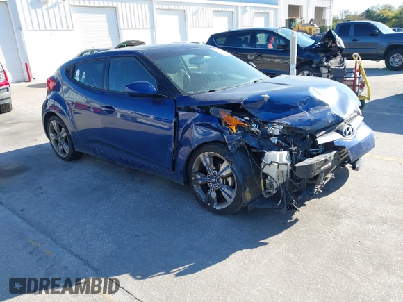 2016 Hyundai Veloster with VIN KMHTC6AD8GU302014, listed as a IAAI auction lot 41764406 with 102,893 mi miles. Bid and sale history available at carsss.com. Image 1.