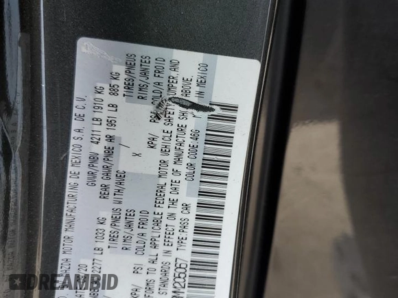 2021 Mazda 3 Select with VIN 3MZBPBBM3MM205067, listed as a Copart auction lot 50630115 with 20,335 mi miles and Salvage Title. Bid and sale history available at DreamBid. Image 12.