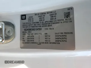 2016 Chevrolet Colorado 2WD WT with VIN 1GCHSBE36G1347591, listed as a Copart auction lot 82856764 with 63,214 mi miles and Salvage Title. Bid and sale history available at DreamBid. Image 12.