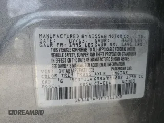 2015 Nissan Sentra SV with VIN 3N1AB7AP7FY311302, listed as a Copart auction lot 47561405 with 142,814 mi miles and Clean Title. Bid and sale history available at carsss.com. Image 12.